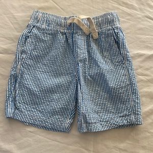 Boys blue and white striped seersucker shorts Land’s End size XS 4/5